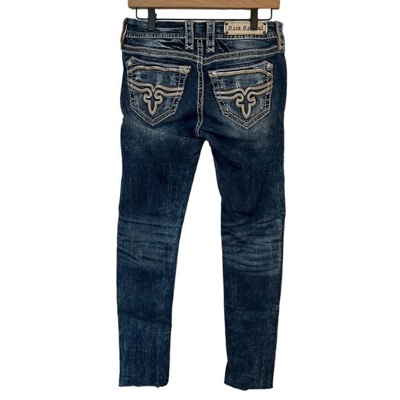 Rock Revival Arella Skinny Raw Hem Jeans Size 27 - Picture 2 of 8